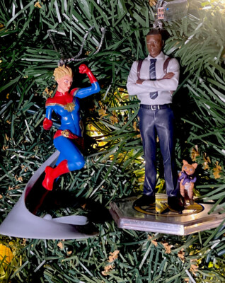 2ct 2024 (Nick Fury, Goose Cat Alien, Captain Marvel) Christmas Tree Ornaments