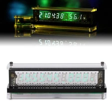Vacuum Fluorescent Display Digital VFD Tube Clock Desktop Clock w/ Temperature
