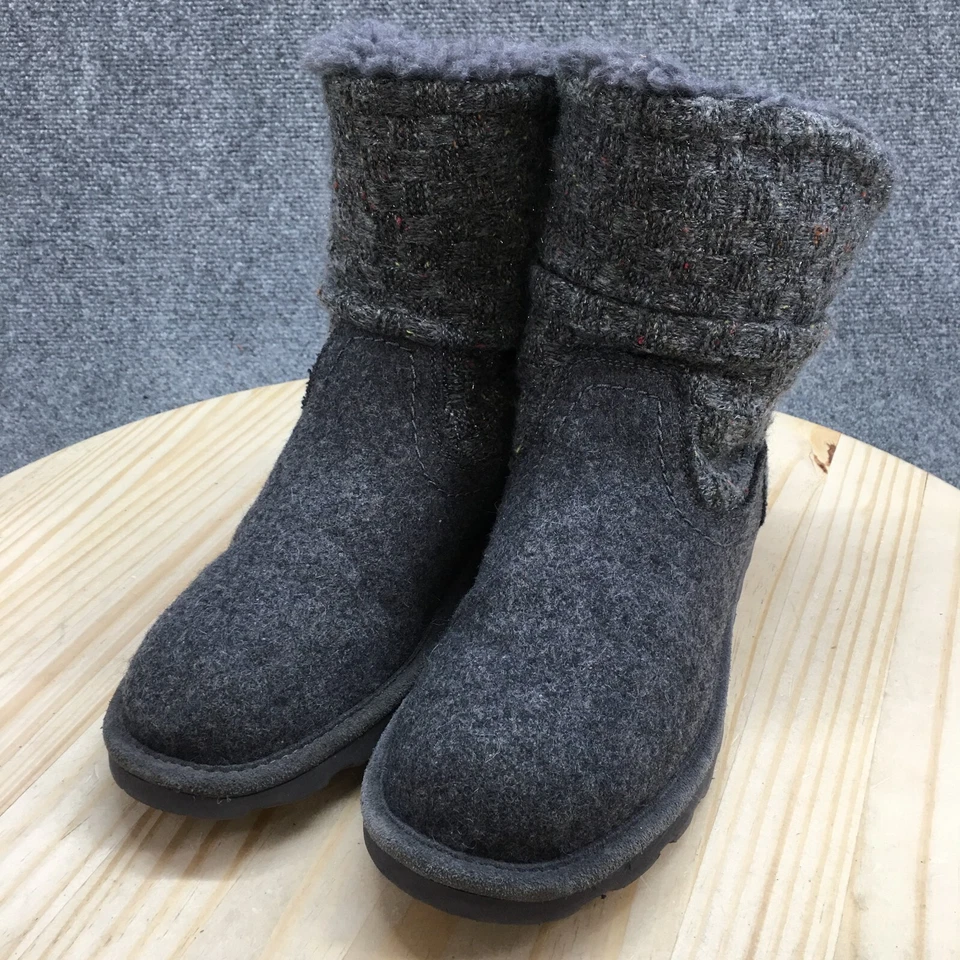 Bearpaw Boots Womens 11 Virginia Snow Winter Gray Knit Wool Blend Slip On 2133W - Image 3 of 4