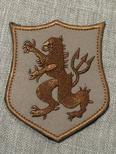 US Navy SEAL DEVGRU GOLD SQUADRON TAN/BROWN ARMOR Shield Lion Embroider Patch