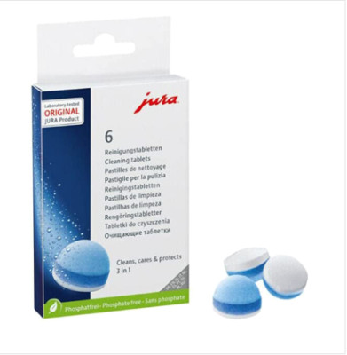 Jura 24225/ 24224 3-Phase Cleaning Tablets for Coffee Machines (6-Count)