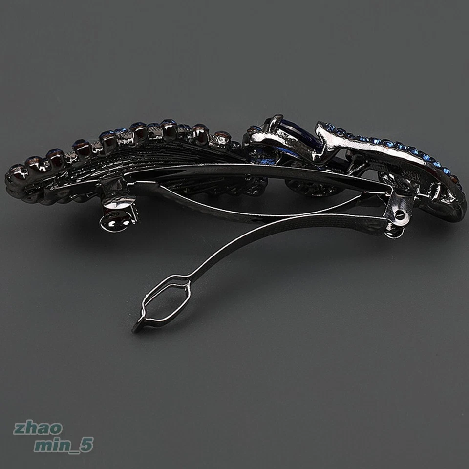 Cordón de pavo real cristal azul estrás pinza para el cabello horquillas regalos de boda Foto 4 de 4