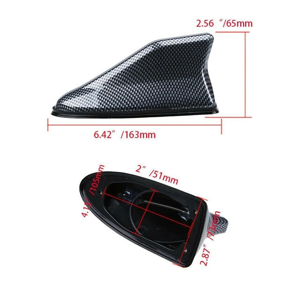 1x Carbon Fiber Shark Fin Roof Antenna Radio AM/FM Signal Aerial Car Amplifier - Image 4 of 4