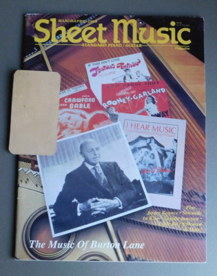 Sheet Music magazine- 1990 Easy Piano/Guitar- Music of Burton Lane, St Louis Blu