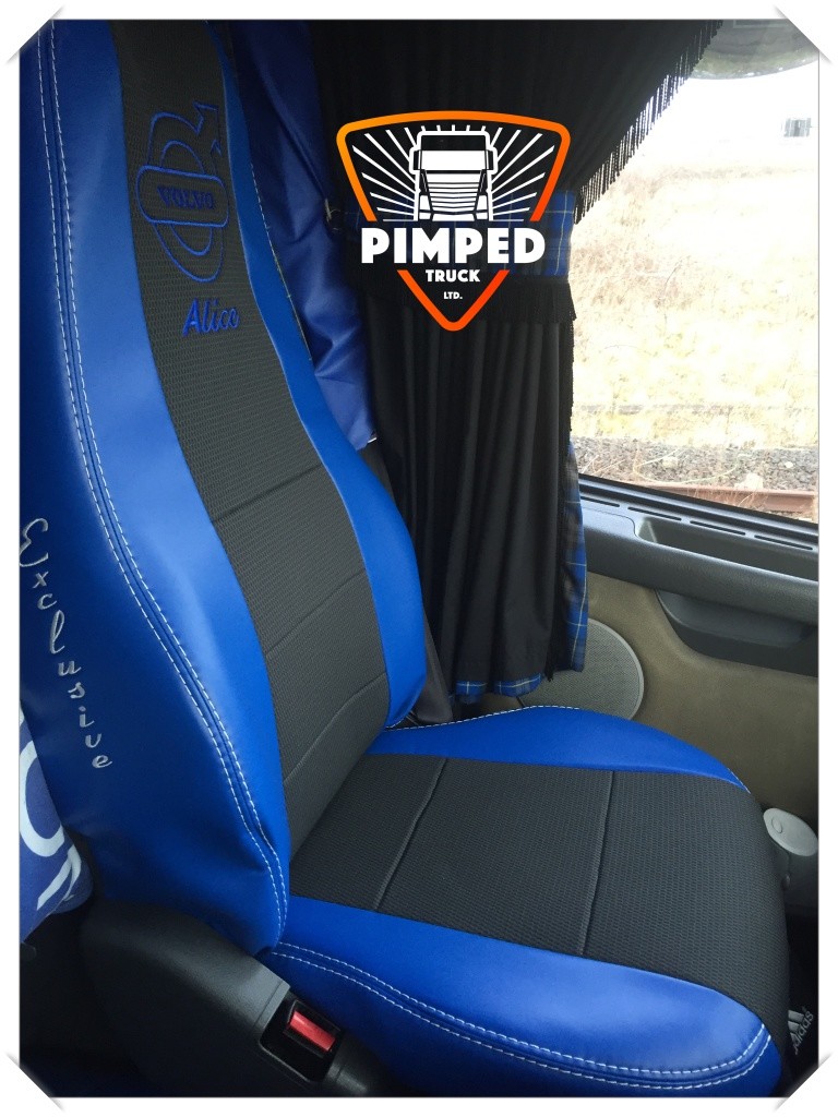 TRUCK SEAT COVERS VOLVO FH/FM 0213 Blue ECO LEATHER SEAT COVERS