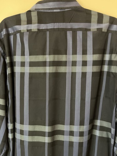Burberry London Men’s Plaid L/S Shirt Size 17 Nk 34/35 Slv DEFECTS Look At Pics - Picture 4 of 7