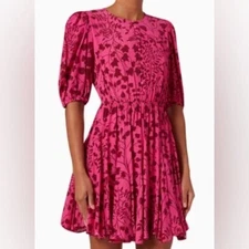 $525 NWT Rhode Pink Georgia Dress in Caledonia Magic Sz Medium