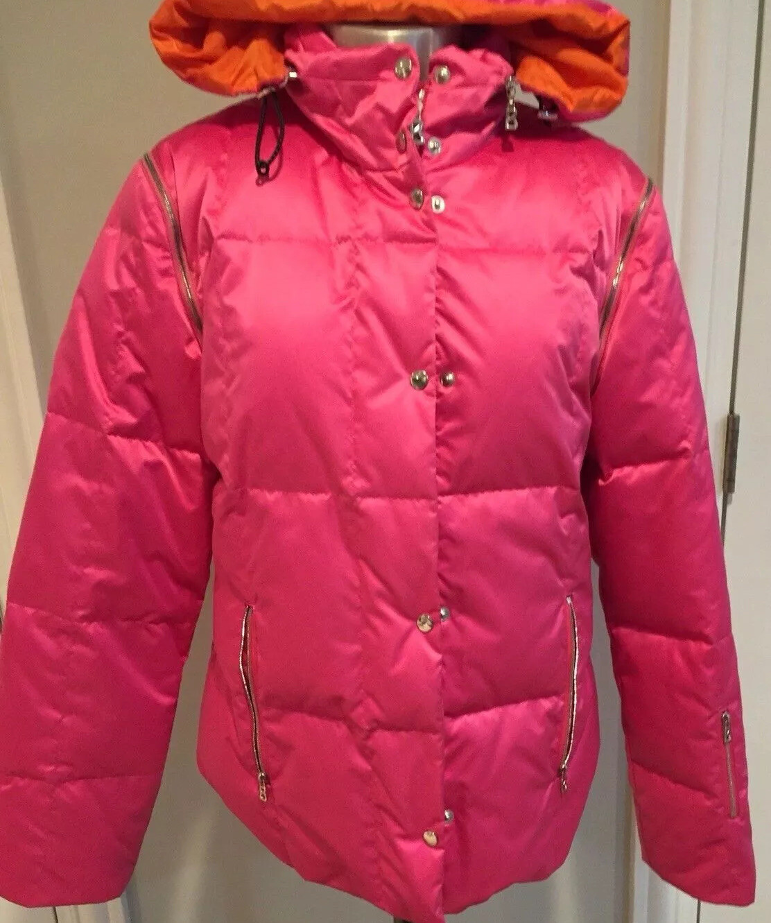 BOGNER Insulated Ski Jacket Women's Size 4 Down Puffer Coat Pink - EXCELLENT image 2