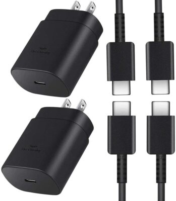 2 Packs of 25W Super Fast Type C Charger Wall Block Compatible W Samsung, 17 pro