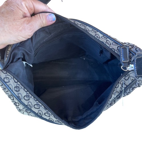 Shoulder Bag Hobo Purse Monogram Print Zip Closure Inside Outside pockets 10x7" - Picture 4 of 7