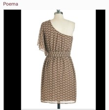 Poema Dragonfly Off Shoulder Dress Women’s Size Medium Made In USA # 100