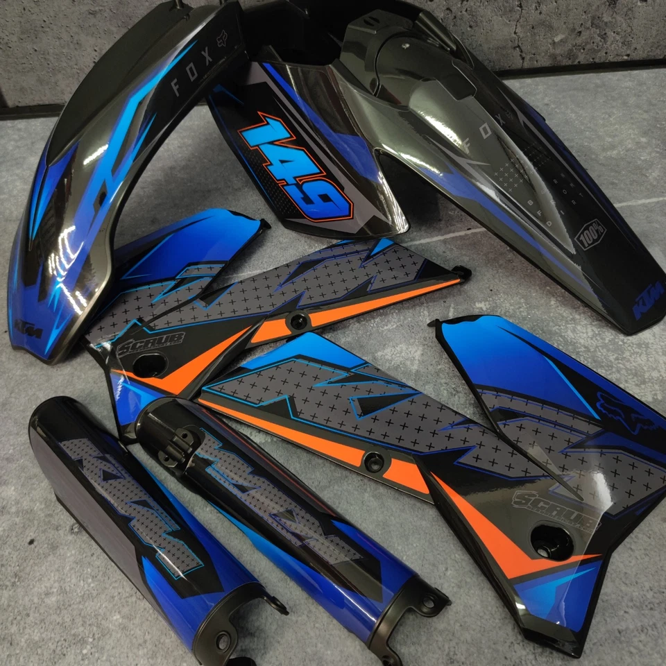 Plastics + Graphics KTM 2004 2005 2006 2007 EXC EXC-F XC-W XCF-W + Race number - Image 4 of 4