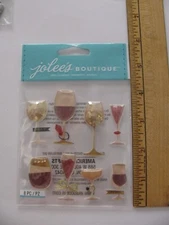 Jolee's Boutique Embellishments WINE GLASS DOMES Rhinestones 8 Pieces NOS