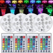 Underwater Submersible LED Lights RGB Remote Control Battery Operated Waterproof