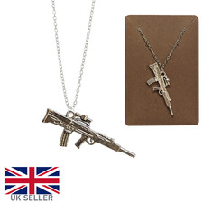 Collana Fucile d'Assalto Macchina M4 Pistola Gioielli Replica Ciondolo Regalo Arma Esercito