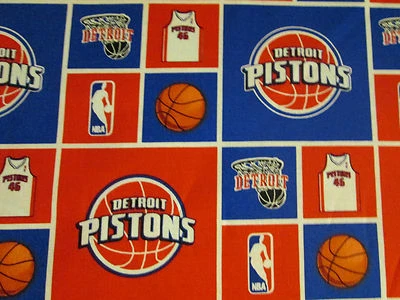 OUT OF PRINT DETROIT PISTONS BASKETBALL LICENSED COTTON FABRIC FQ