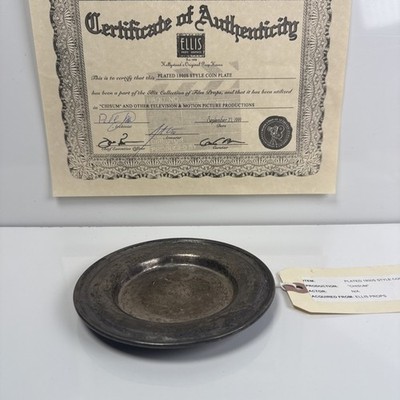 John Wayne Chisum Movie Prop 1800s Coin Plate w/ Ellis COA Western Film