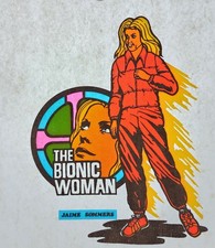 Vintage 1970's THE BIONIC WOMAN Lindsay Wagner Iron On T-Shirt Transfer - RARE