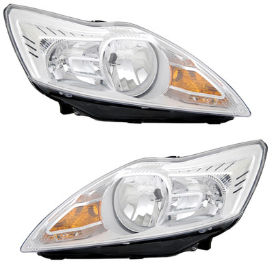 Scheinwerfer Set für Ford Focus MK2 Facelift 2008- Halogen H1 H7 Chrom LWR