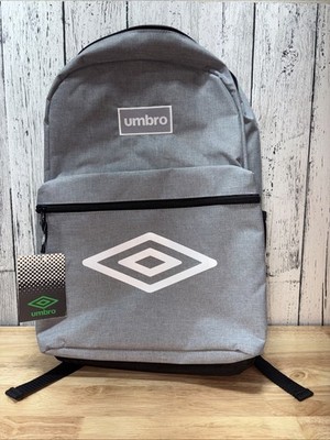 Umbro 18'' Backpack Laptop Sleeve Front Zipper Pocket School Bag Heather Gray NEW