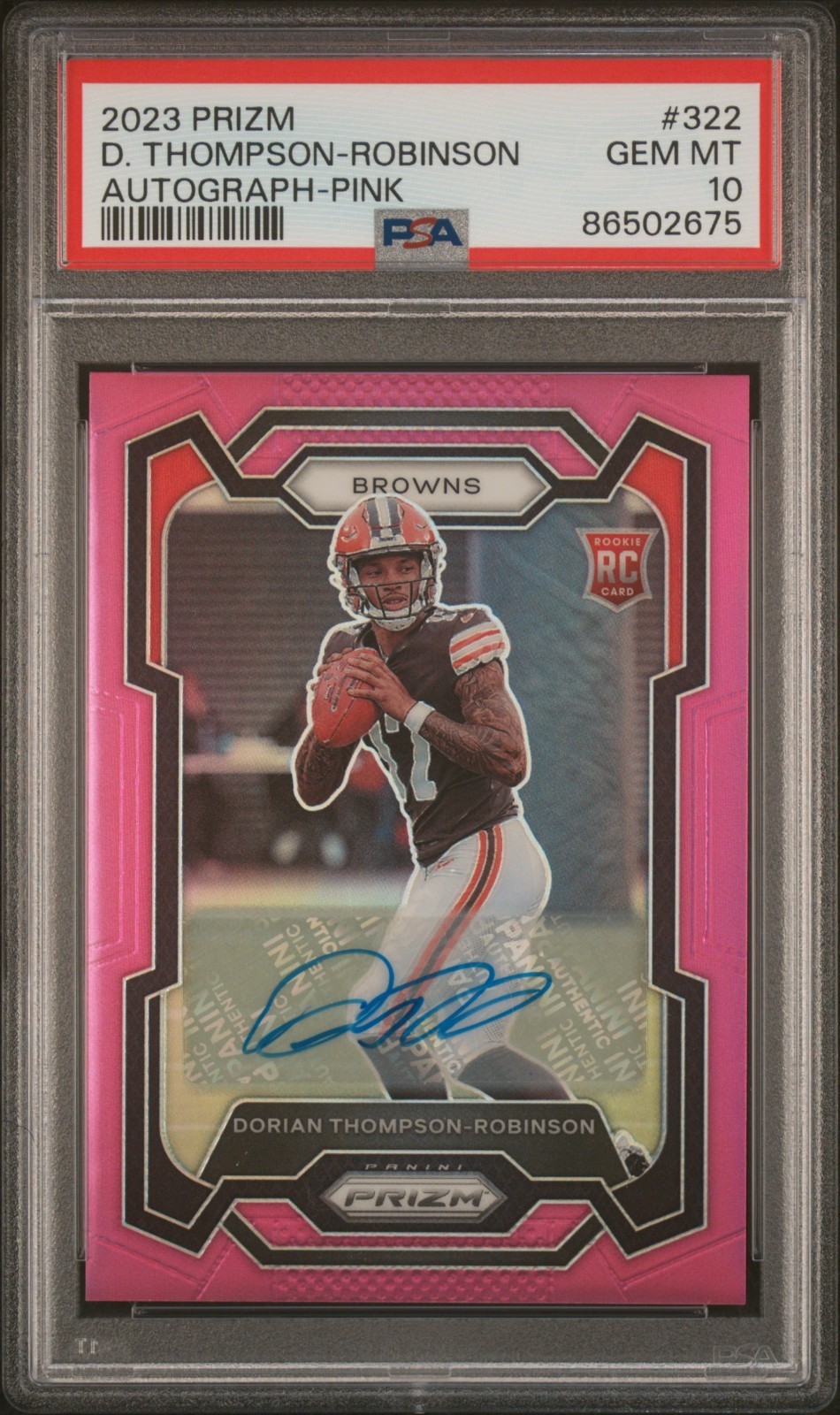 Dorian Thompson-Robinson Panini Prizm #322 Autograph-Pink