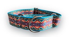 1.5 inch Martingale Dog Collar w/ Aged Bronze Hardware Southwest Boho 6 Patterns