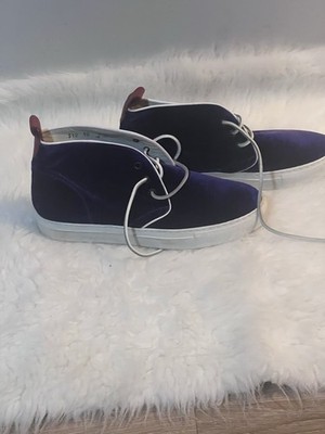Del Toro Velvet Sneakers Purple Lace Up Lightweight Leather Insole Size 10