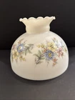 Vintage Floral Milk Glass Lamp Shade Hand-Painted Pink Yellow Blue Flowers 10”