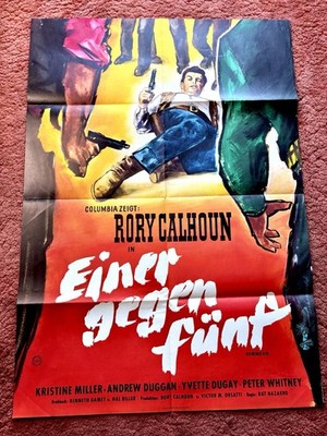 Einer gegen fünf Kinoplakat Poster A1, 1957, Western, Rory Calhoun
