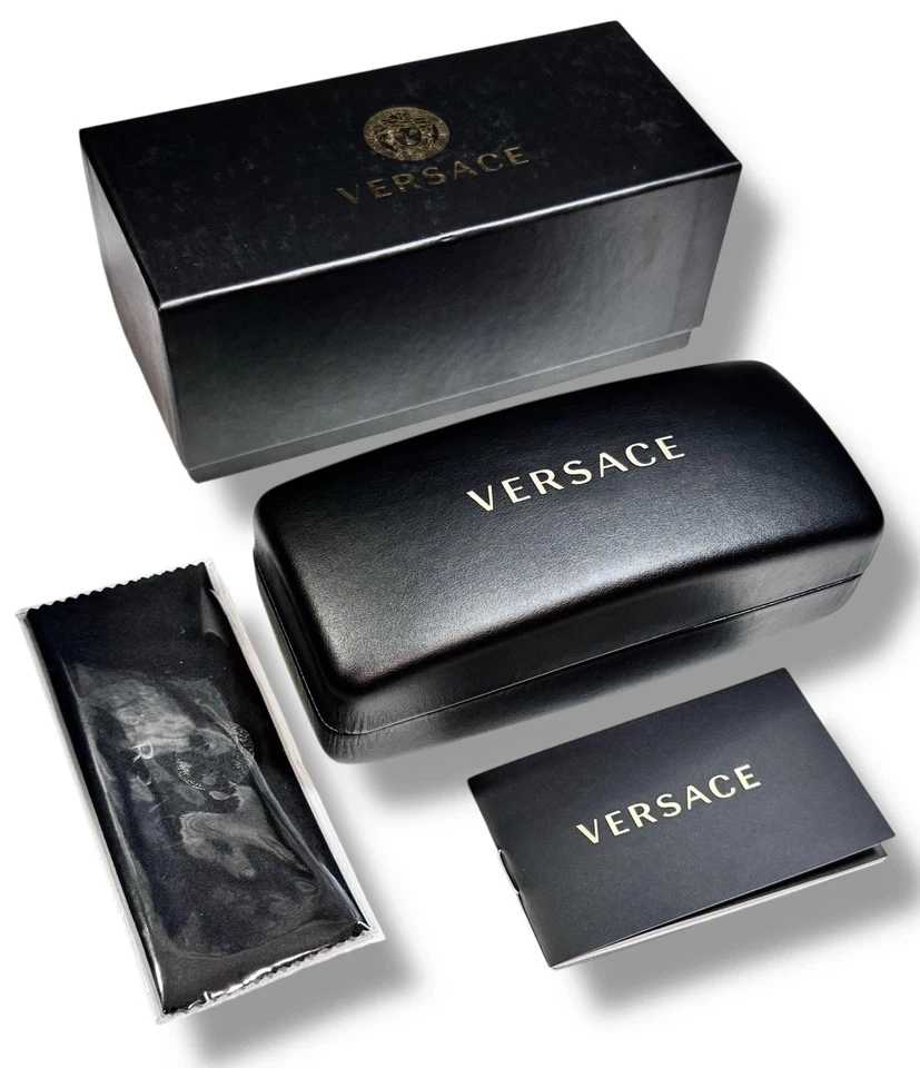 Óculos de sol Versace estojo preto rígido conjunto completo genuíno GRANDE - Imagem 2 de 4