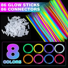 86 PCS Ultra Bright Glow Sticks, 8 Inch Glow Sticks Bulk Party Pack, Light Up...