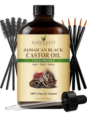Handcraft Blends Cold-Pressed Jamaican Black Castor Oil 4 Fl Oz Glass Bottle