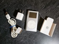 Apple Music iPod Mini 1st Gen Silver 4GB MP5001 2005 HP RARE  Apple Belt Clip