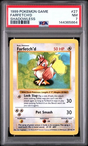Farfetch'd (Shadowless) graded PSA 7 for sale on eBay