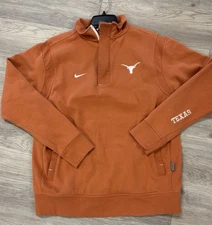 Nike Texas Longhorn 3/4 Zip Sweatshirt With Pockets Size Large