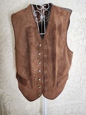 Vintage Leather Vest Western Style by Old School Size Large