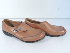 Clarks Ashland Lane Slip-On Casual Loafer Shoes Leather Tan Women 6 W EU 36 New
