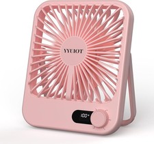 Desk Fan Battery Operated, USB Rechargeable Fan, 2400 mAh 180  Quiet Personal F