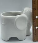 Vintage Elephant Planter Vase succulent Pottery White Glaze Ceramic Nursery — photo 6