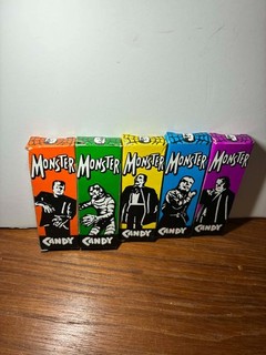 5 vintage Universal Monsters Candy Boxes World Candies