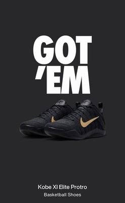 Size 15 Nike Kobe XI 11 Elite Low Protro Fade To Black Gold