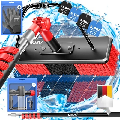 MASKO® Teleskop Waschbürste Wasseranschluss 7m Fenster PV Solar Anlage Reinigung