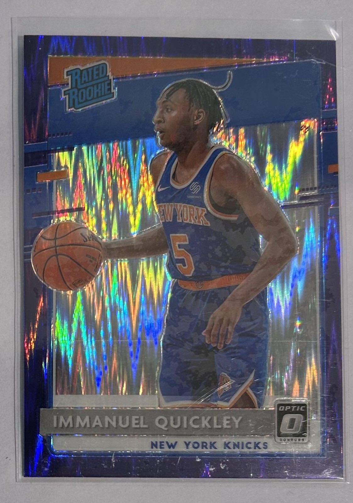 2020-21 Donruss Optic #175 Immanuel Quickley Purple Shock