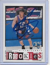 MIKE MILLER Basketball Card IP auto NBA Orlando Magic rookie 2000-01 UD Victory. rookie card picture