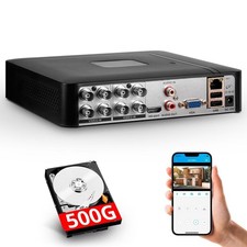 8 Channel Security DVR Recorder with 500G HDD, 8CH Hybrid 6-in-1 CCTV DVR for...