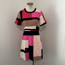 KATE SPADE Women 6 Effie Colorblock Short Sleeve Fit Flare Dress Classic Career