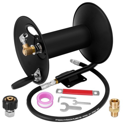 #ad High Pressure Washer Hose Reel 100ft 3 8quot; NPT 4000 PSI Heavy Duty Steel Powe... $139.83