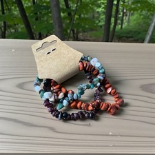 Boho Women  s Multicolor Stone Beaded Bracelet set