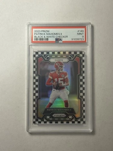 2023 Panini Prizm - Patrick Mahomes II #149 Black & White Checker Prizm PSA 9