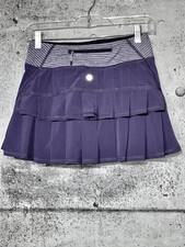 Lululemon Pace Setter Skirt 2 Going Grape Hyper Stripe Purple Pleated